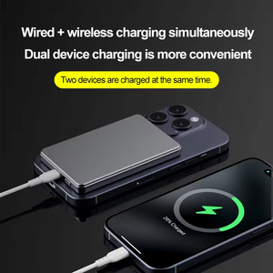 Batterie portable sans fil magnétique ultra-mince 20W charge rapide 5000mAh 10000mAh chargeur de maison intelligente en plastique fabriqué à USB-C - Product Image 5