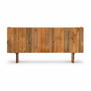 Solid Mango Wood <b>Sideboard</b> Cabinet | Modern Living Room Storage Furniture with 2 Drawers 2 Shelves | Contemporary Buffet Console - Product Image 1