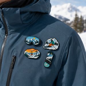 Épingles en émail personnalisées pour le ski et le snowboard, badges de revers pour veste et sac à dos, souvenirs de station de ski - Product Image 2