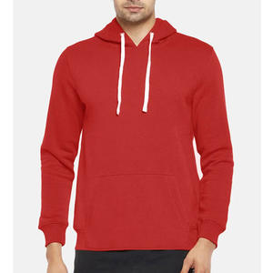 Wholesale Basics <b>Red</b> Color OEM Service 100% Cotton Custom Long Sleeve Pullover <b>Men's</b> Hoodie <b>Sweatshirts</b> Top Quality Streetwear - Product Image 1