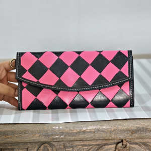 Hand Tooled Genuine Leather Wristlet <b>Wallet</b> For Women Checkered Pattern Large Capacity Clutch Credit <b>Card</b> <b>Holder</b> <b>Wallets</b> - Product Image 1