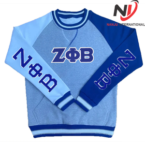 2025 nueva llegada calidad Premium azul blanco letra griega sudadera cómodo Casual fraternidad diseño para invierno - Product Image 6