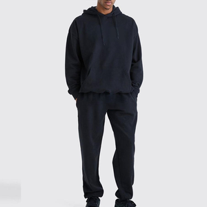 Ensemble de pantalons de survêtement à capuche en coton surdimensionné et épaules tombantes pour hommes Streetwear survêtements pour tenue décontractée - Product Image 3