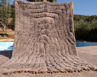 Gris doux fait à la main marocain Beni Mrirt laine tapis tissé à la main marocain tapis berbère fait à la main OEM