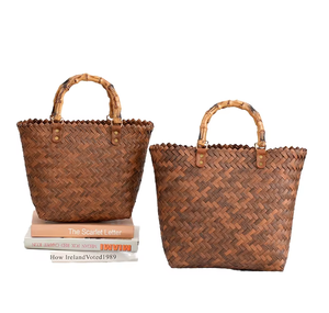 Nouveau style de sac à main de rangement en osier naturel fait à la main en gros - Product Image 1