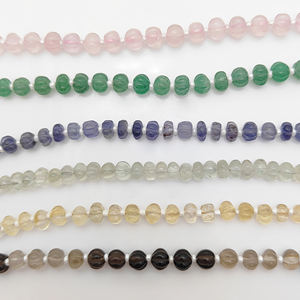 Brins de perles de citrouille de pierres précieuses de 8 pouces de long pour la sculpture de perles de 8 pouces de long brin de perles lâches de 8 pouces de long - Product Image 1