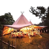 Tente de safari 5x5 imperméable, grande, à toit haut, personnalisée pour glamping, événements et camping