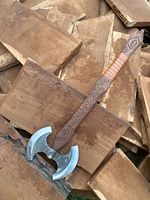 Thewizcrafts Haches Viking Industrielles DIY de Qualité Professionnelle, Manche en Acier Carbone Forgé, Personnalisable, HRC 58-60, Multi-usages pour le Camping