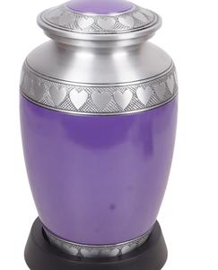 Urne de crémation classique en métal violet avec urnes funéraires en métal de finition peinte urne de décoration d'intérieur adulte urne de cendres d'image brillante - Product Image 1
