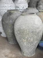 Pots de fleurs et jardinières en céramique émaillée moderne en argile noire avec trou de drainage pour la maison et le jardin Vietnam