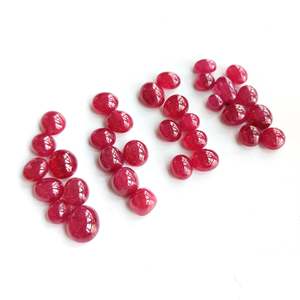 Rubis de Bangkok de haute qualité, pierres brutes calibrées 8mm-12mm, taille brillant, cabochons ronds, rouge naturel avec dos jaune, dos plat - Product Image 2