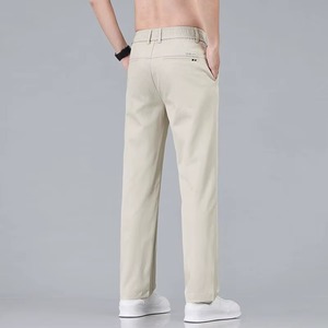 2025กางเกงผู้ชายใหม่สีทึบกางเกงลำลองเข้ารูปผ้าคอตตอนยืดแฟชั่นธุรกิจสำหรับฤดูร้อน-3สี - Product Image 4