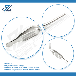 Bulldog Abrazaderas Diethrich Bulldog Abrazaderas Rectas 5cm, 12mm Acero Inoxidable Instrumentos Quirúrgicos Fabricante Pakistán - Product Image 4