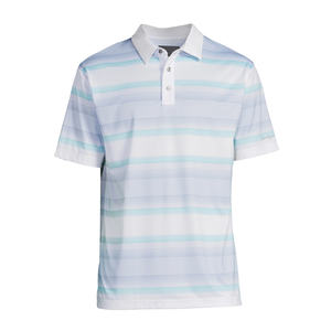 Camiseta Polo a rayas de moda para hombres que ofrecen un atractivo elegante y una sensación de tela ligera - Product Image 4