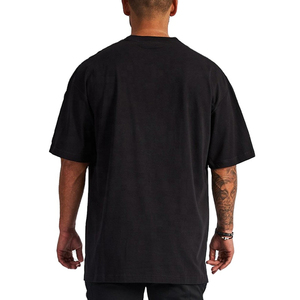 Camiseta de algodón 100% de gran tamaño Vintage de alta calidad para hombre, Camiseta de punto liso Boxy Fit personalizable - Product Image 2