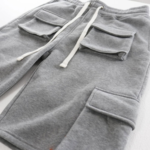 Meilleure qualité hommes décontracté Cargo Shorts 100% coton coupe ample poche latérale solide motif non tissé méthode de tissage en toile - Product Image 4