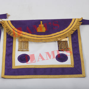 Fabriqué en usine maçonnique Regalia tablier or personnalisé broderie à la main franc-maçons Regalia tablier à vendre - Product Image 2