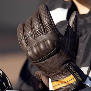 Guantes de Motociclismo de Cuero con Pantalla Táctil Transpirable, Diseño Impermeable de Dedos Completos para Deportes de Invierno, Protección Contra Impactos - Product Image 6