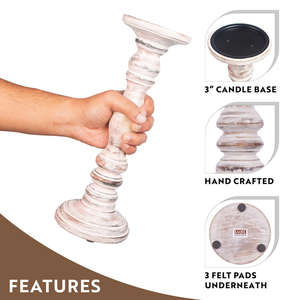 Lot de 3 porte-bougies chauffe-plat en bois rustiques pour la décoration intérieure pour les vacances de Noël et la pendaison de crémaillère, un cadeau réfléchi pour elle - Product Image 6