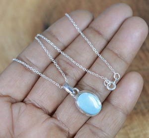 Joyería colgante clásica de estilo bohemio para mujer, joyería de plata de ley 925, Larimar piedra preciosa, colgante hecho a mano, regalo de amor - Product Image 4