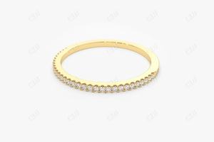 El mejor precio al por mayor, banda de boda de diamante cultivado en laboratorio, banda de diamantes de media eternidad chapada en oro amarillo, banda de boda de moda personalizada - Product Image 4