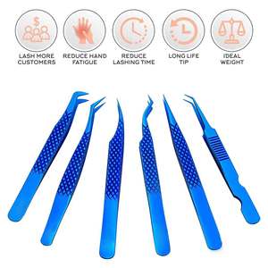 Vente chaude couleur unie cils pince à épiler ensembles pince à sourcils professionnelle Kit d'outils d'extension de cils à bas prix - Product Image 3