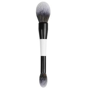 Hot White Handle Makeup Dual Ended <span class=keywords><strong>ultra</strong></span> <span class=keywords><strong>Soft</strong></span> Foundation Brush Vegan Powder Contour Corrector Brush - Product Image 3
