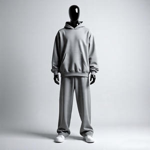 Ensemble de survêtement d'hiver personnalisé avec logo, en molleton épais en coton, pantalon évasé, pour la salle de sport, l'entraînement, le jogging, ensemble de jogging 2 pièces, prix de gros - Product Image 5