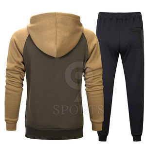 ชุดกีฬาทรงสลิมฟิตของผู้ชายชุดวิ่งมีฮู้ดกำหนดโลโก้เองได้ผ้าคอตตอน100% สีทึบสำหรับฤดูหนาวผู้จำหน่ายจากโรงงาน - Product Image 2