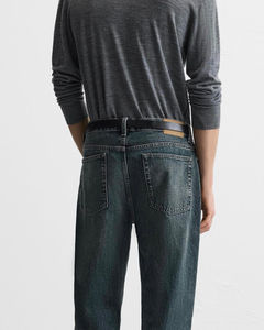 Haute qualité personnalisé hommes Vintage Baggy solide motif cordon fermeture en détresse couleur taille tricoté pantalon droit - Product Image 3