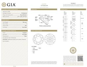B2B D'VINS JEWELS GIA Certifié 1.00 CT Loose White Diamond Natural round F Color FL FLOW Purity EX Cut Polished - Product Image 2