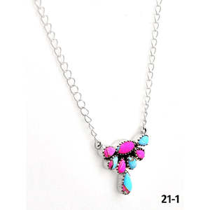 Collier en argent sterling et coton inspiré du sud-ouest, fait main avec motif en forme de fleur - Product Image 3