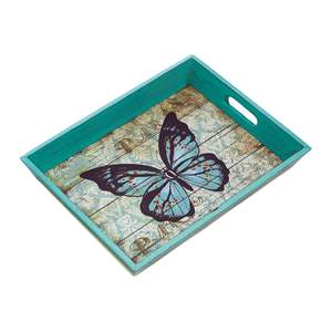 Plateau de service rectangulaire en bois écologique pour aliments et petit-déjeuner, idéal pour hôtels, restaurants, maisons - Fabricant OEM en gros - Product Image 1