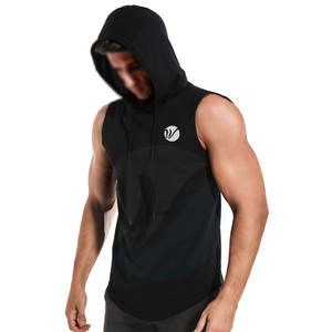 New Arrival Spring Cotton Blended <b>Sleeveless</b> Gym <b>Hoodies</b> for <b>Men</b>-Breathable & Quick Dry - Product Image 3