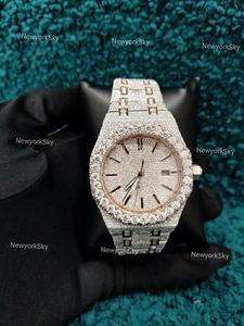 Último diseño de reloj y accesorios Hip Hop VVS Moissanite diamante forma redonda reloj para niños ocasión especial desgaste mejores relojes - Product Image 2