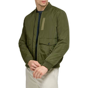 Blouson aviateur décontracté coupe-vent en polyester/nylon style rue pour hommes, écologique, imperméable et respirant, brodé sur le devant et long - Product Image 3