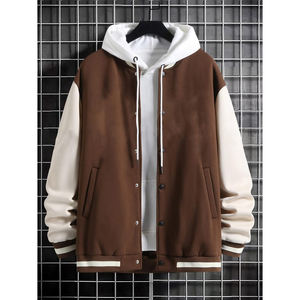 Unisex Latest Custom College Varsity <b>Jacket</b> Stand Collar Cotton Shell <b>with</b> <b>Fleece</b> <b>Lining</b> Men's Casual Sportswear for Baseball - Product Image 1
