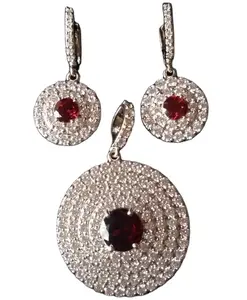 Ensemble de bijoux à la mode exclusif bijoux fins en gros diamant S925 en argent Sterling ensembles de bijoux ronds colliers
