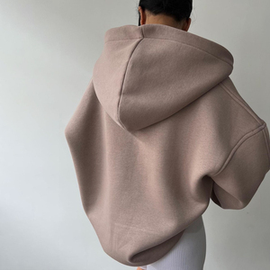 Nuevas sudaderas con capucha para mujer, sudaderas con capucha de moda para mujer, nuevo estilo de gran tamaño, ropa activa de algodón, sudaderas con capucha informales lisas de gran tamaño a la venta - Product Image 6