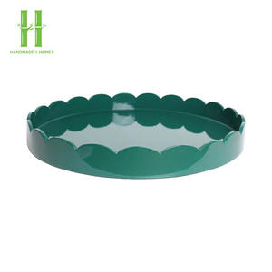 VENTE CHAUDE Plateau de service rond en laque de couleur personnalisée, design élégant, plateau décoratif artisanal de luxe pour la maison en provenance du Vietnam - Product Image 4