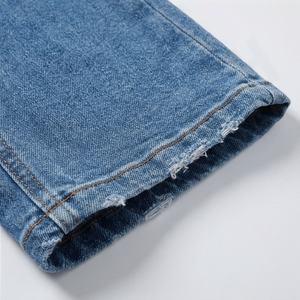 Pantalon en jean en coton biologique teinté en couleur unie sur mesure, denim délavé, coupe ample, décontracté, taille mi-haute pour femmes - Product Image 6