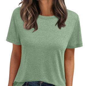 Camiseta de Lona 100% Algodón para Mujer, Corte Regular, Estampado Personalizado, Secado Rápido, Transpirable, Ecológica, para Todas las Temporadas - Product Image 4