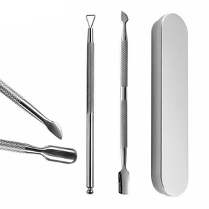 Pousse-cuticules pour ongles dissolvant de cuticules manucure pédicure sous les ongles nettoyant en acier inoxydable pousseurs de cuticules - Product Image 1