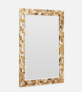 กรอบกระจกติดผนังฮอร์นสีขาวและเหลืองเป็นธรรมชาติหรูหราทำด้วยมือสำหรับทางเดินพื้นที่ธุรกิจห้องหรือการตกแต่งร้านอาหาร - Product Image 3