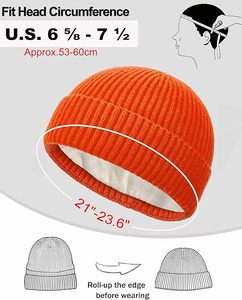 หมวกบีนนี่ไหมพรมถักสำหรับผู้ชายและ100%, สินค้ามาใหม่หมวกบีนนี่ขนแกะลายพื้นหมวกกลางแจ้ง - Product Image 2