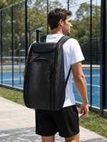 Sac à dos de tennis personnalisé imperméable en cuir PU perforé avec compartiment pour chaussures pour padel, pickleball, hommes et femmes