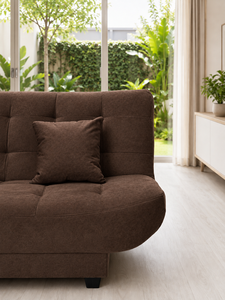 Sofá Cama Tapizado en Terciopelo Marrón, Estilo Tufted, sin Brazos, para Sala de Estar, Habitación de Invitados, Apartamento, Hospital, Hotel, Villa - Product Image 6
