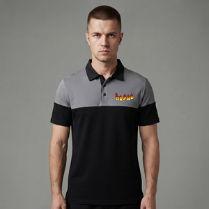 เสื้อเชิ้ตผู้ชายคุณภาพสูง ผ้าฝ้าย 100% ปักโลโก้ตามสั่ง พิมพ์ลายตามสั่ง สวมใส่สบาย แบบสองสี - Product Image 1