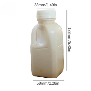 Botella de agua transparente para niños de 320/500ml, botella de jugo de plástico, botella de bebida de leche HDPE con asa, botella de plástico OEM ODM - Product Image 6