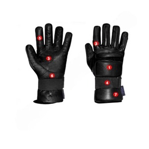 Gants de vélo à articulations dures Gants de sécurité en cuir noir pour moto Fabriqué au Pakistan - Product Image 2